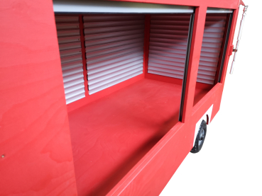 Preview: Feuerwehr-Bollerwagen V1 mit manuellen Jalousien und stabilem Fahrgestell